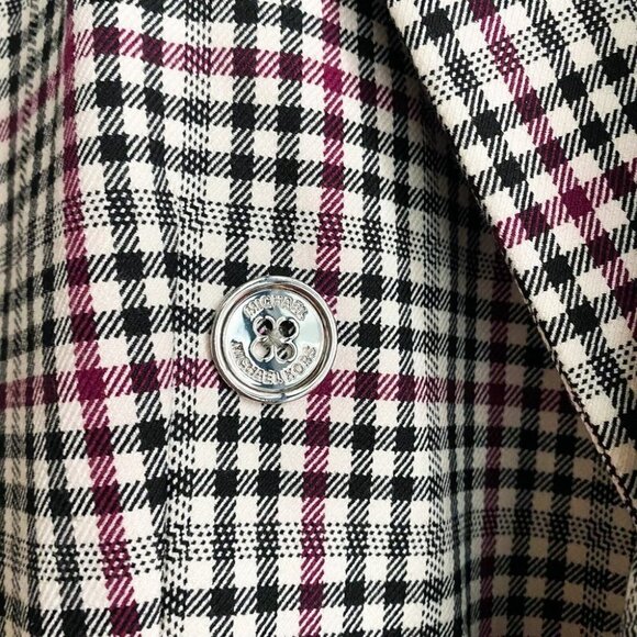 Michael Michael Kors Micro Plaid Structured Double Breasted Blazer 6 - Picture 5 of 13
